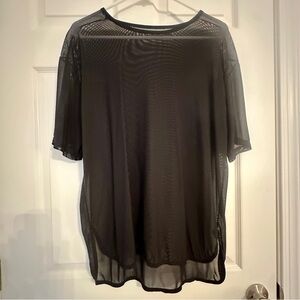 Elegant Sheer Black Short Sleeve Top